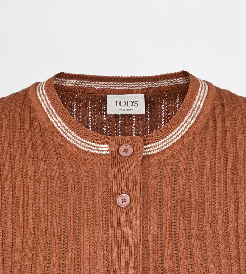 CARDIGAN IN COTTON - ORANGE 6