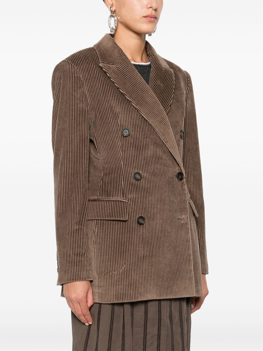 corduroy double-breasted jacket - 3