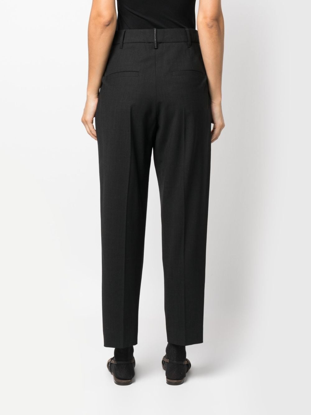 cropped wool-blend trousers - 4