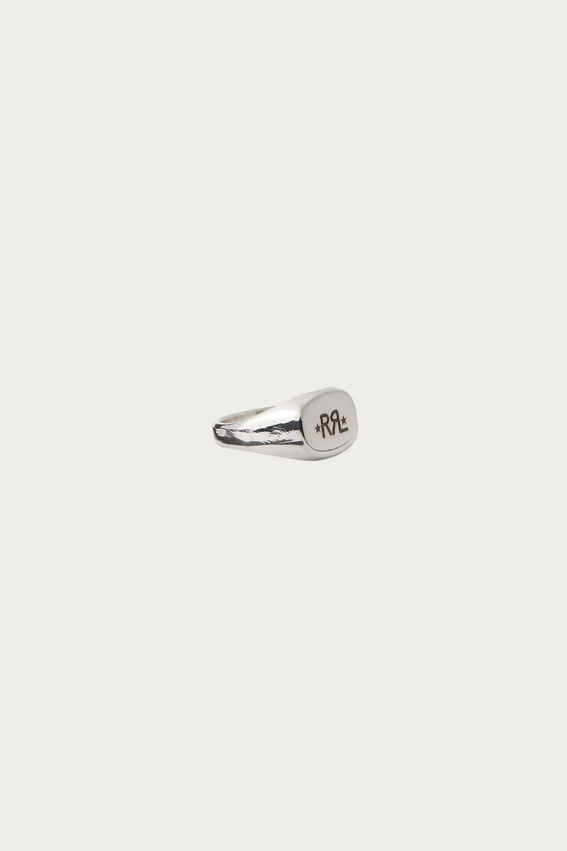 RRL by Ralph Lauren Handmade Sterling Silver Signet Ring - Silver outlook