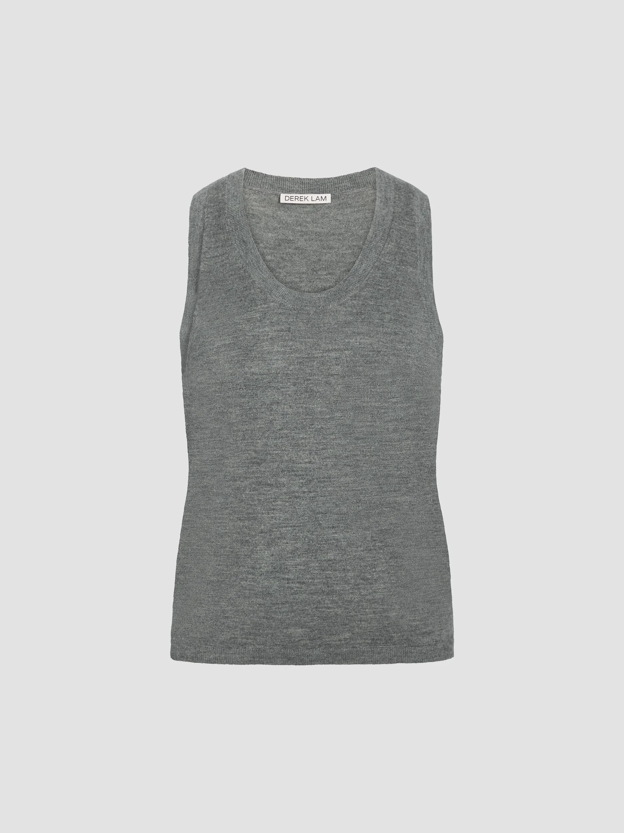 Women's Grayson Mercerized Wool-Cashmere Knit Tank - Thunder - 1