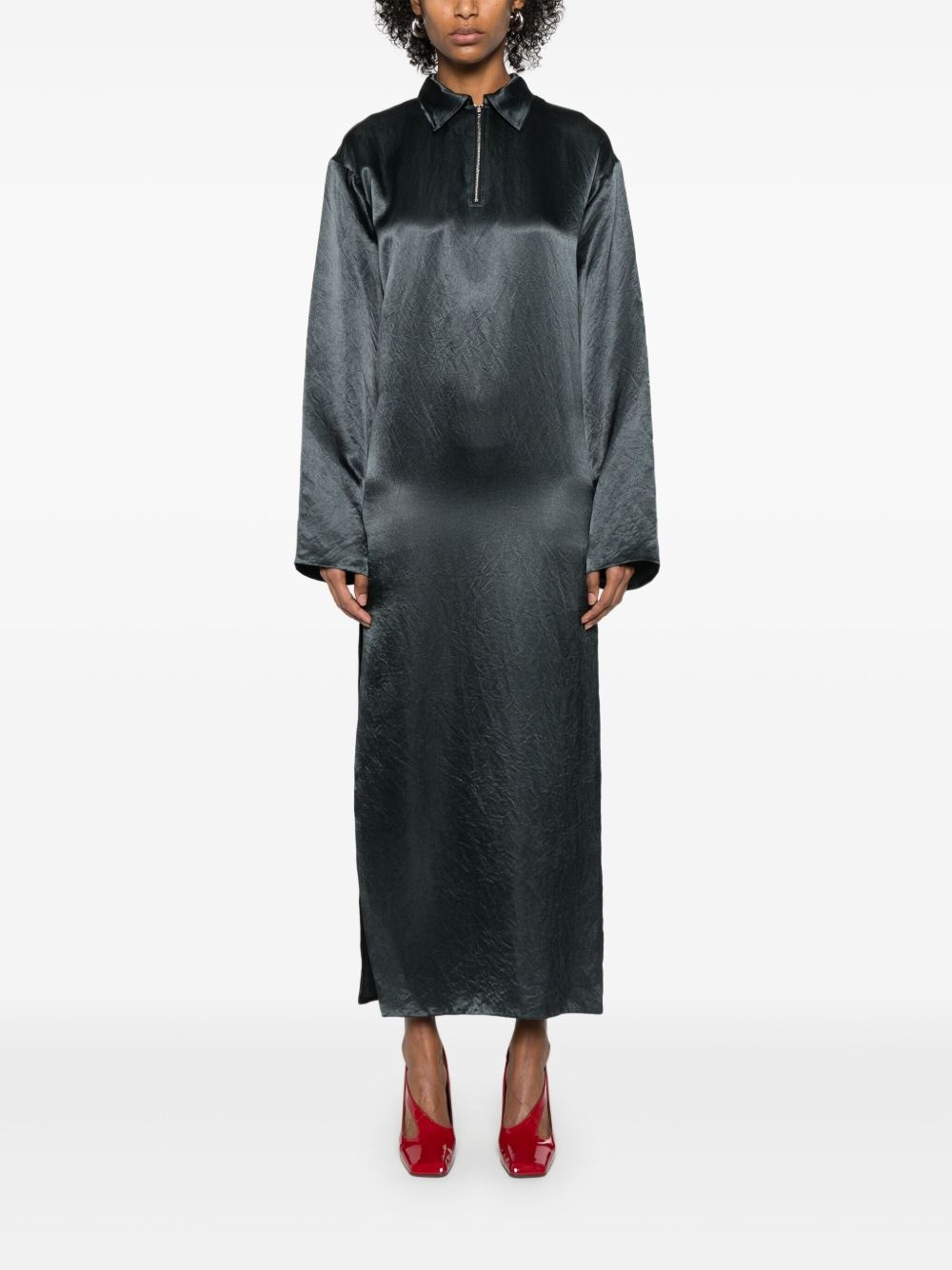 skirt-layered maxi dress - 6