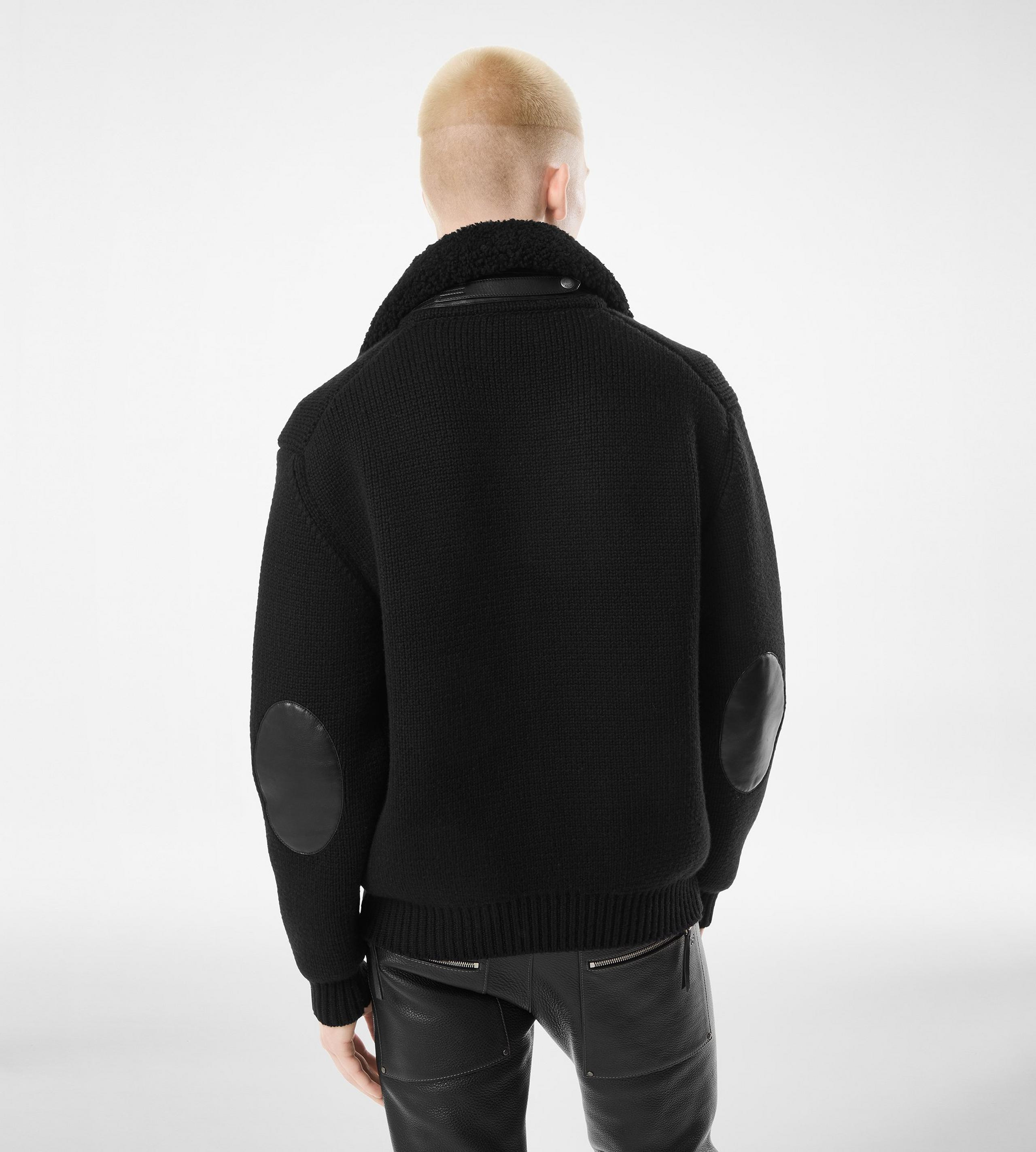 SHEARLING COLLAR CASHMERE CARDIGAN - 4