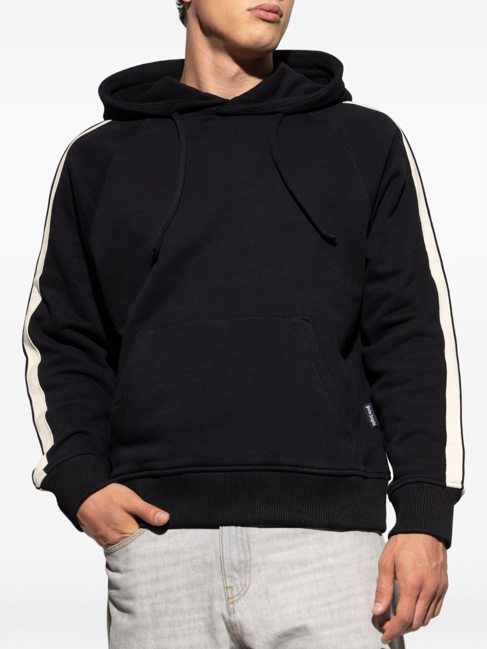 stripe-detail hooded sweatshirt - 3