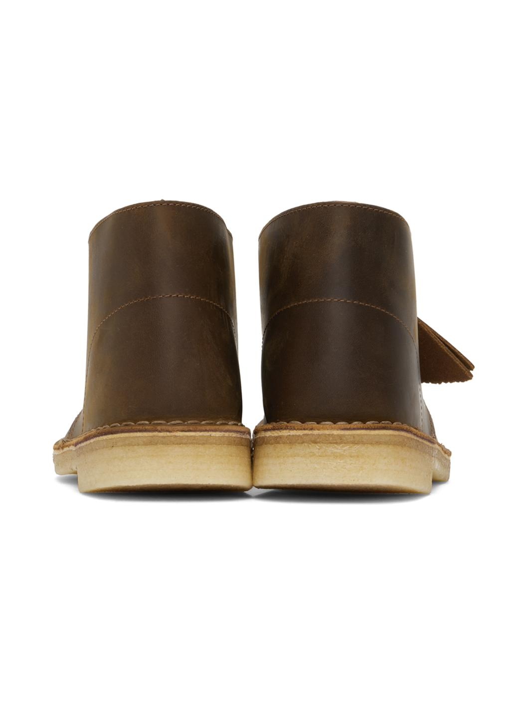 Brown Waxed Leather Desert Boots - 2