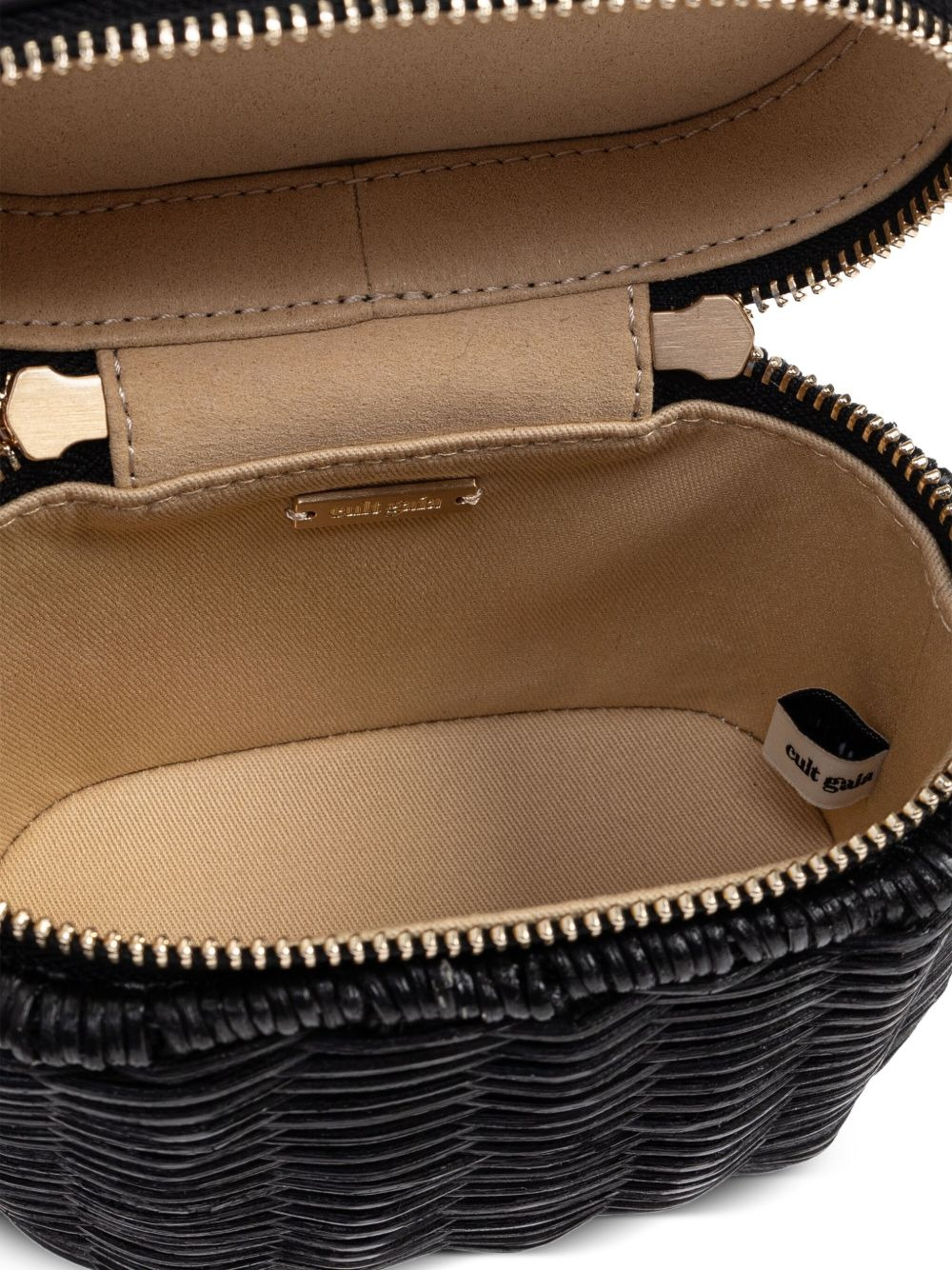 bamboo-handle woven tote bag - 5