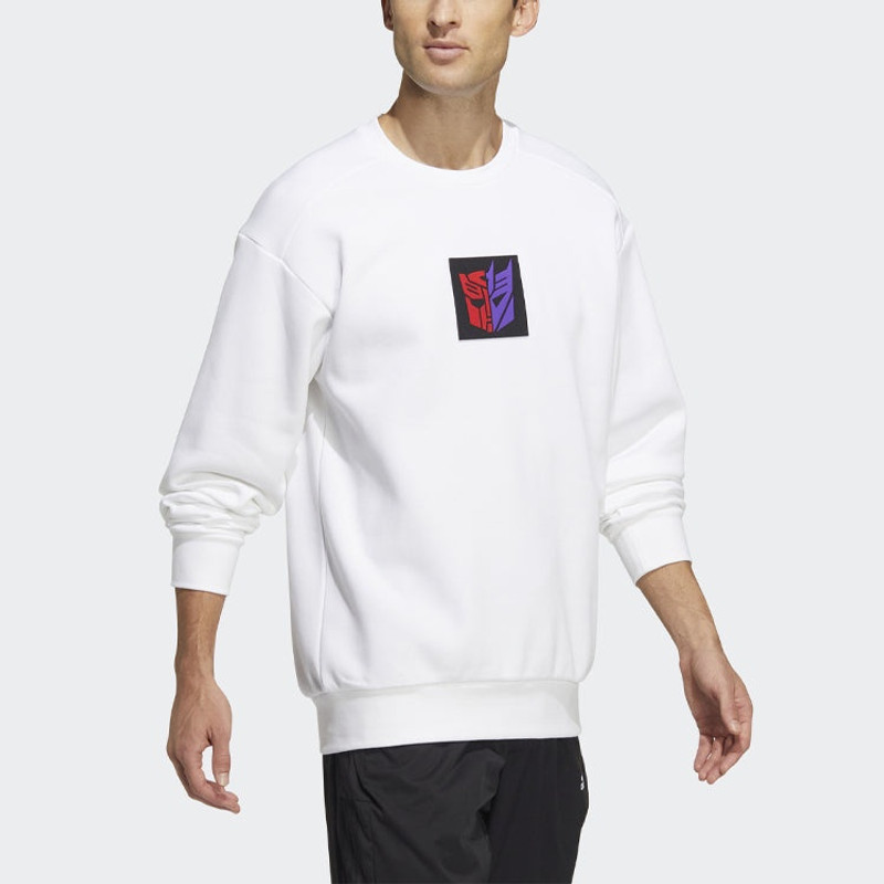 adidas adidas x Transformers Crossover Limited Pattern Printing Round Neck Pullover Long Sleeves White HM74 outlook