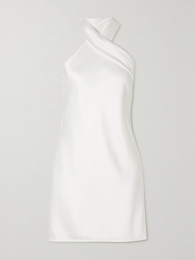 Pandora Tie-detailed Satin Halterneck Mini Dress 1