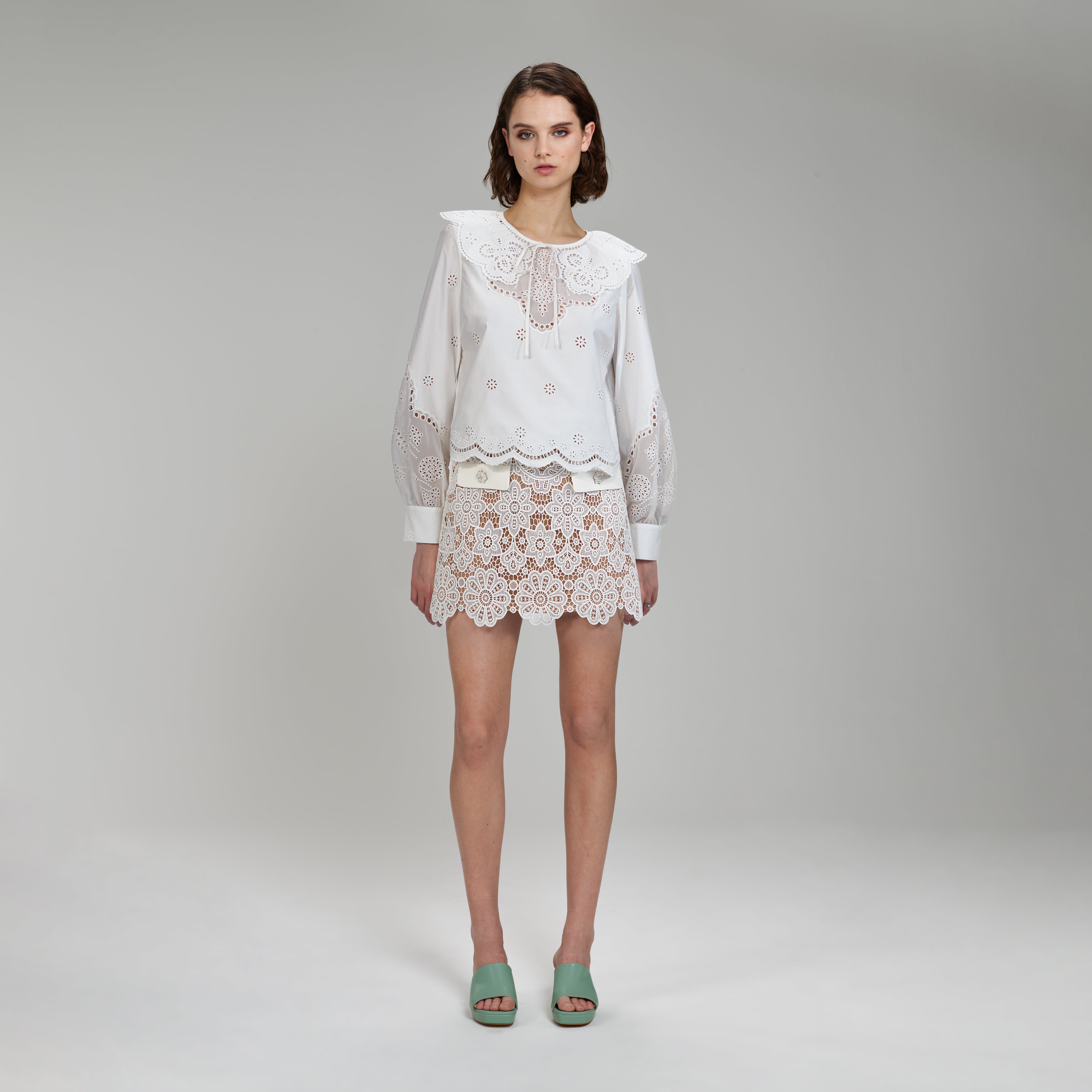Daisy Cotton Broderie Anglaise Shirt - 1
