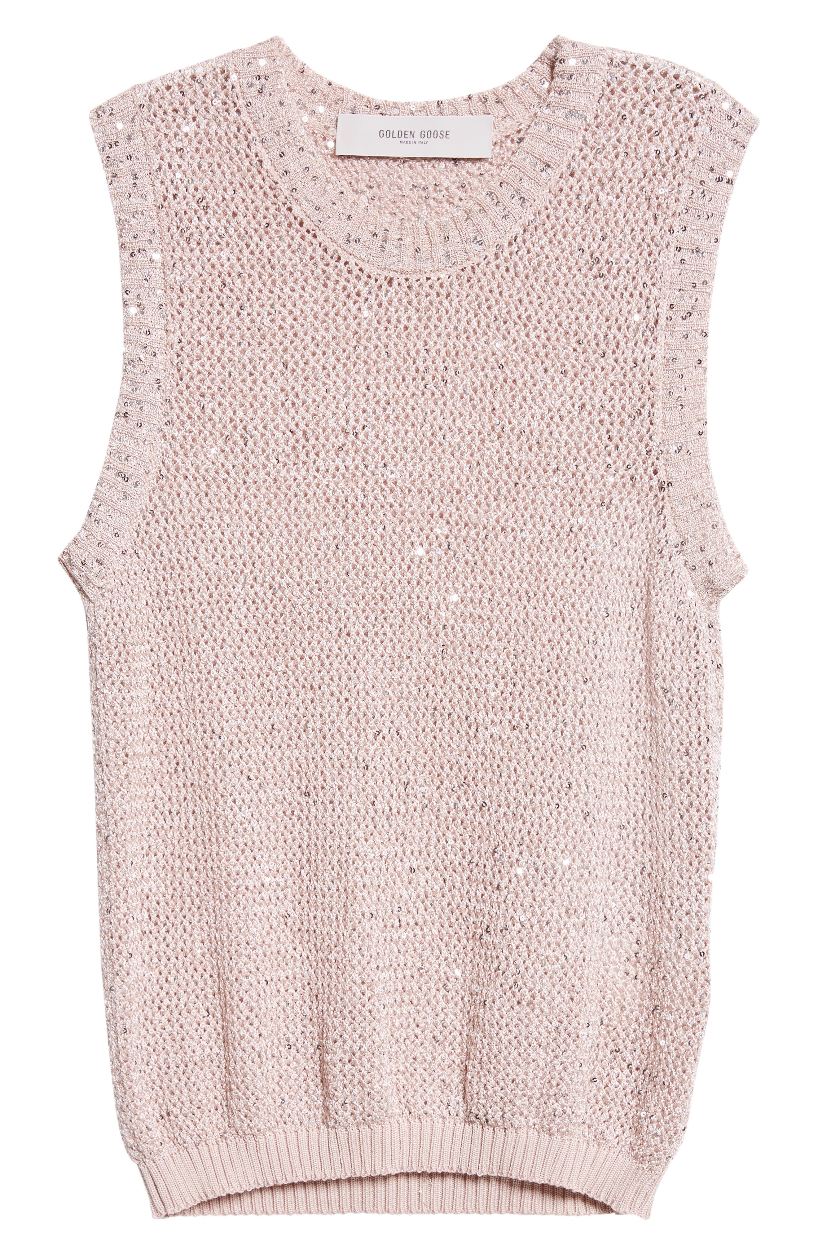 Golden Goose Sequin Mesh Knit Tank in Shadow Gray at Nordstrom - 6