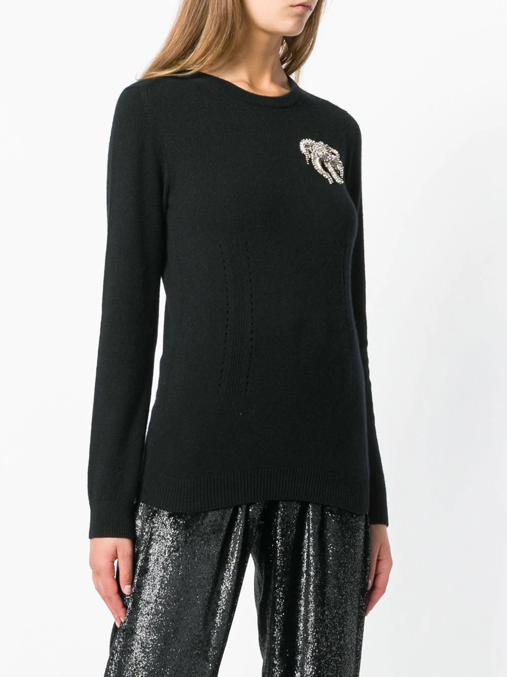 knitted embellished jumper - 3