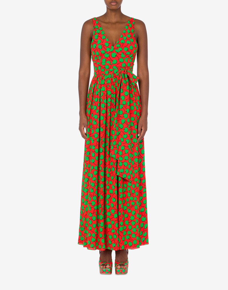 Moschino ALL-OVER CHERRY GEORGETTE DRESS outlook