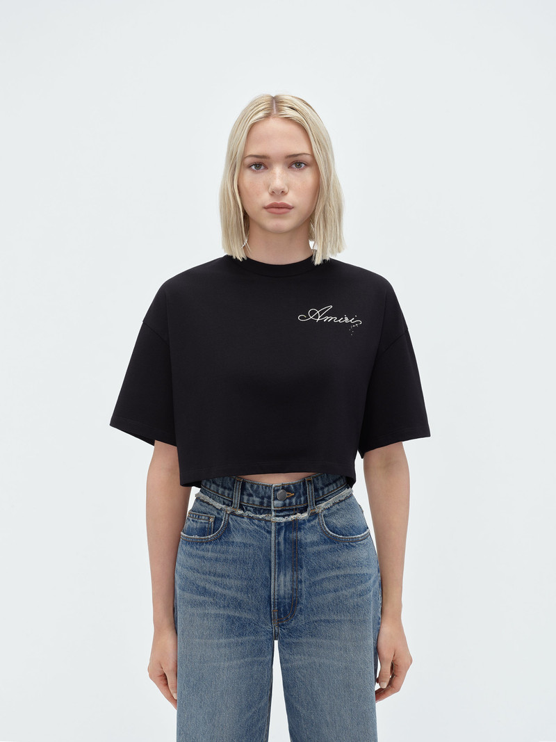 AMIRI CHAMPAGNE CROPPED TEE outlook