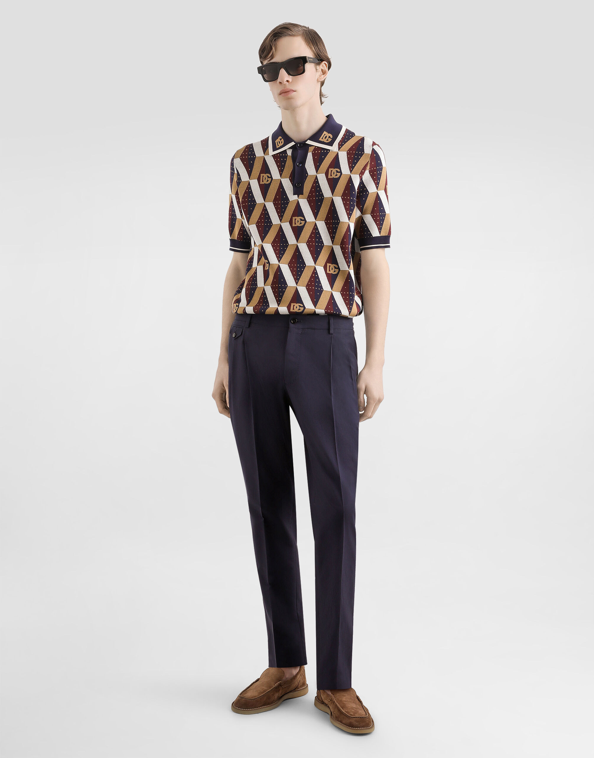 Silk jacquard polo shirt - 2