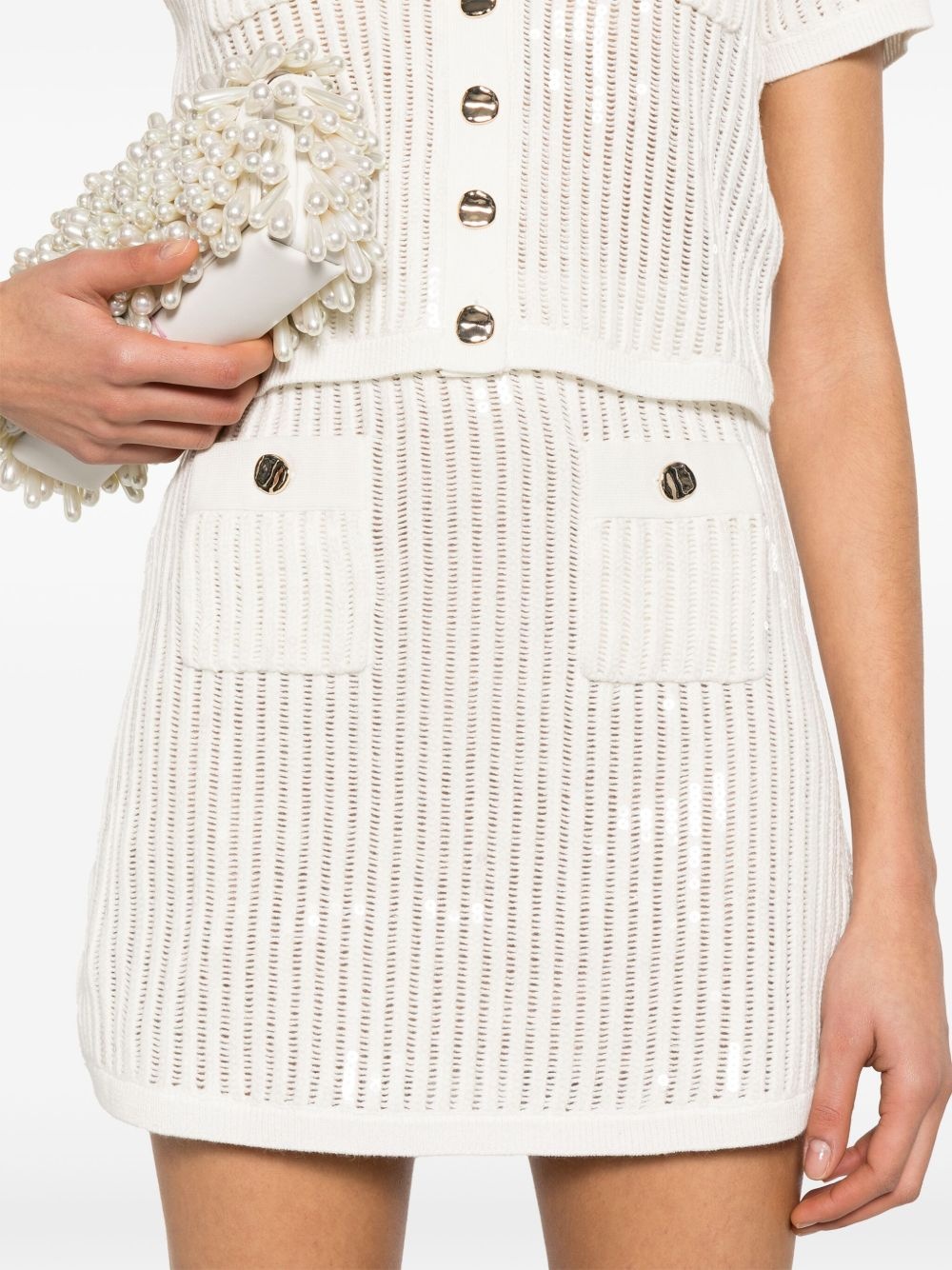sequined crochet mini skirt - 5
