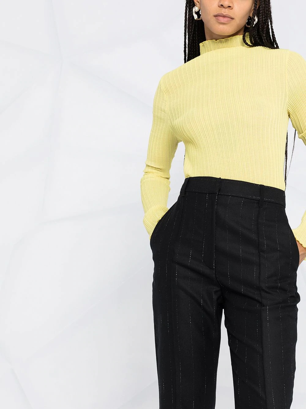 low-waist tapered trousers - 5