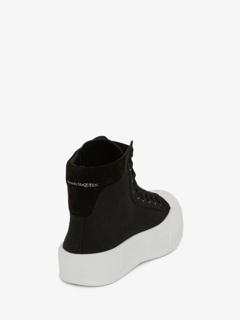 Alexander McQueen High-top Deck Plimsoll  in Black/white outlook