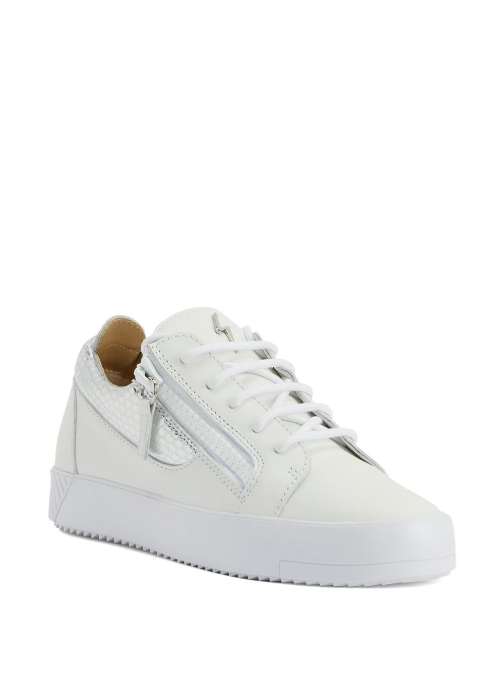 Gail zip-detail leather sneakers - 2