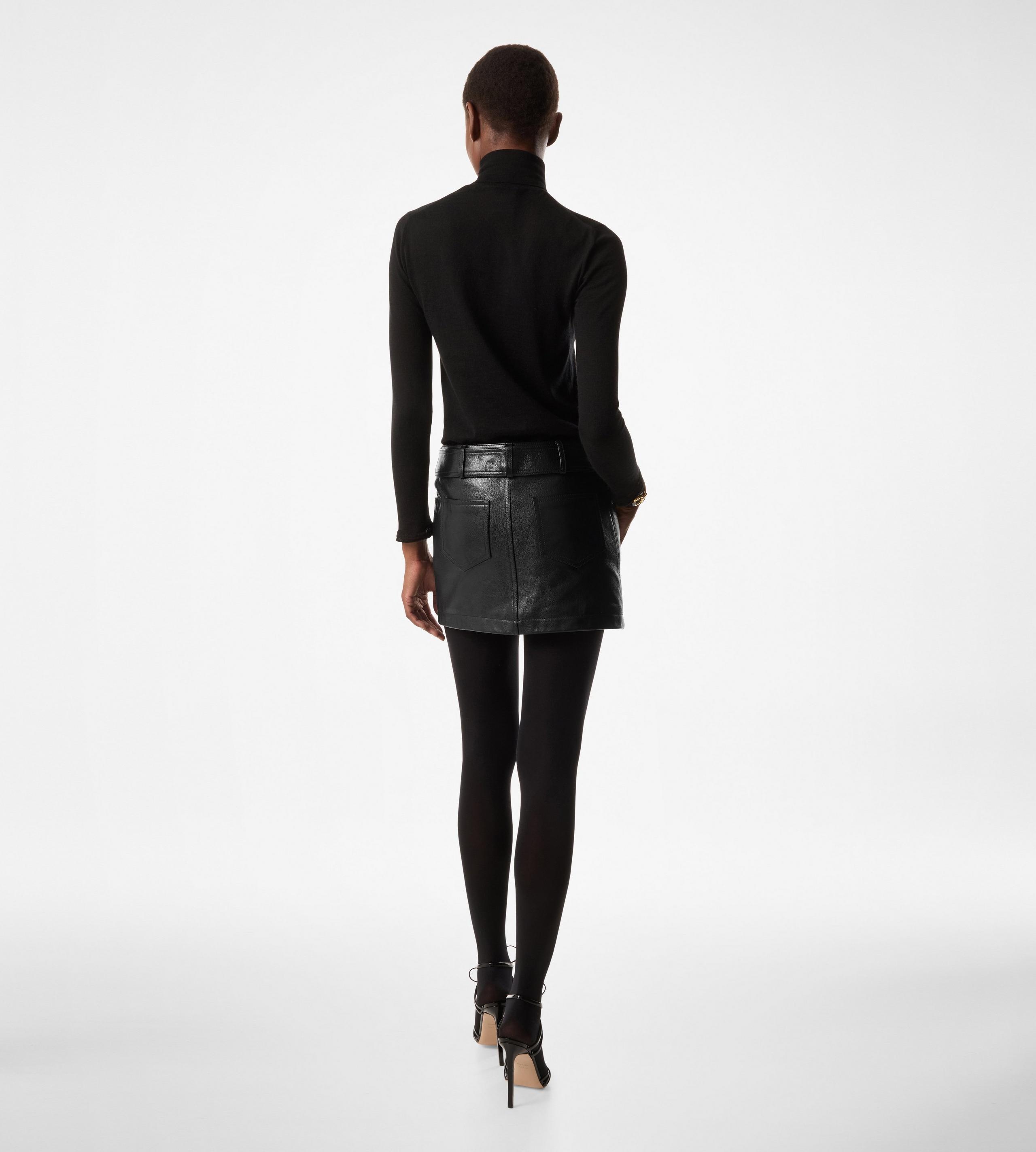 【送料&関税込】Tom Ford 5gg Skirt TOM FORD GRAIN LEATHER BELTED MINI SKIRT | REVERSIBLE