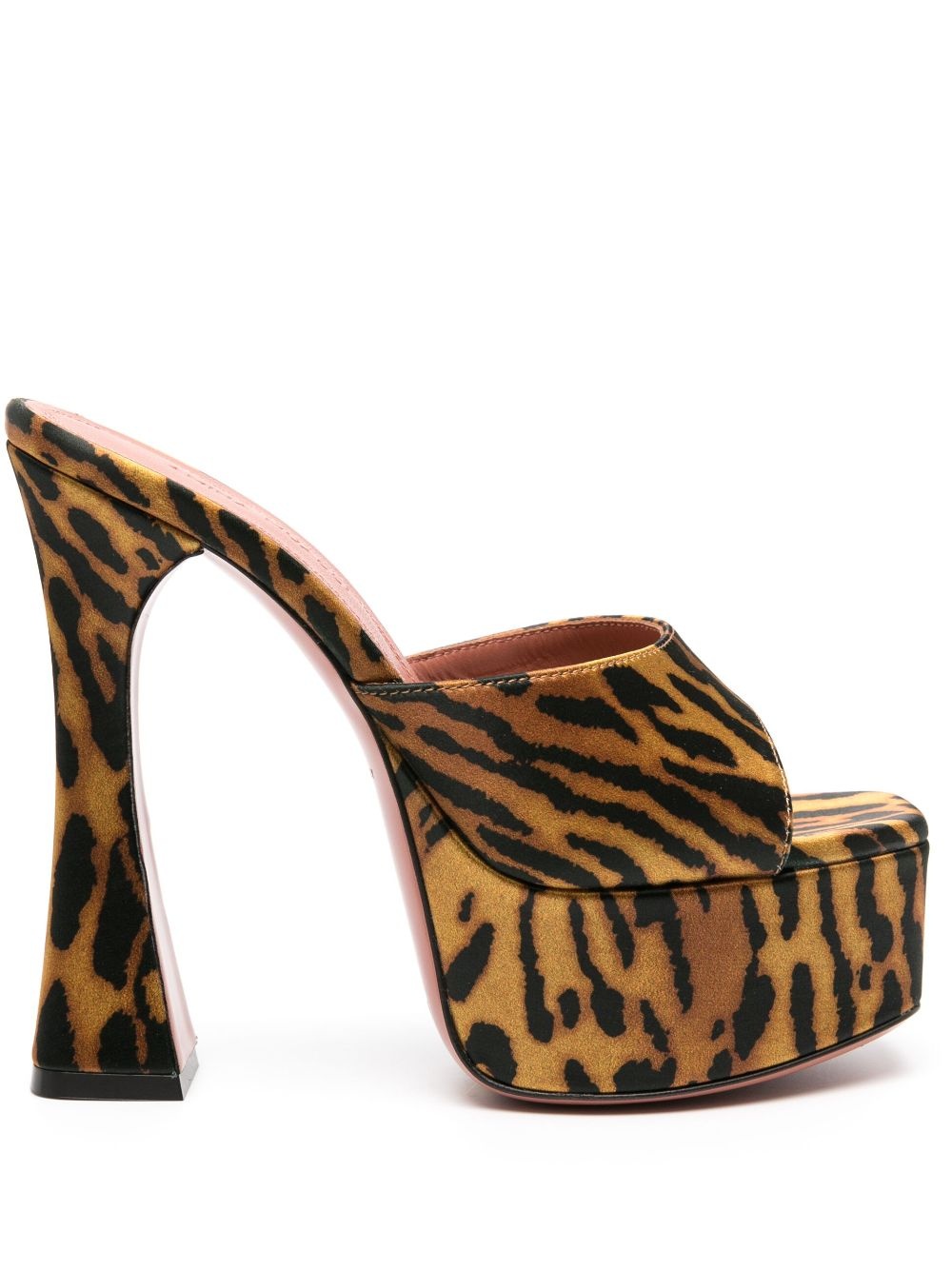 Dalida 140mm tiger-print platform mules - 1