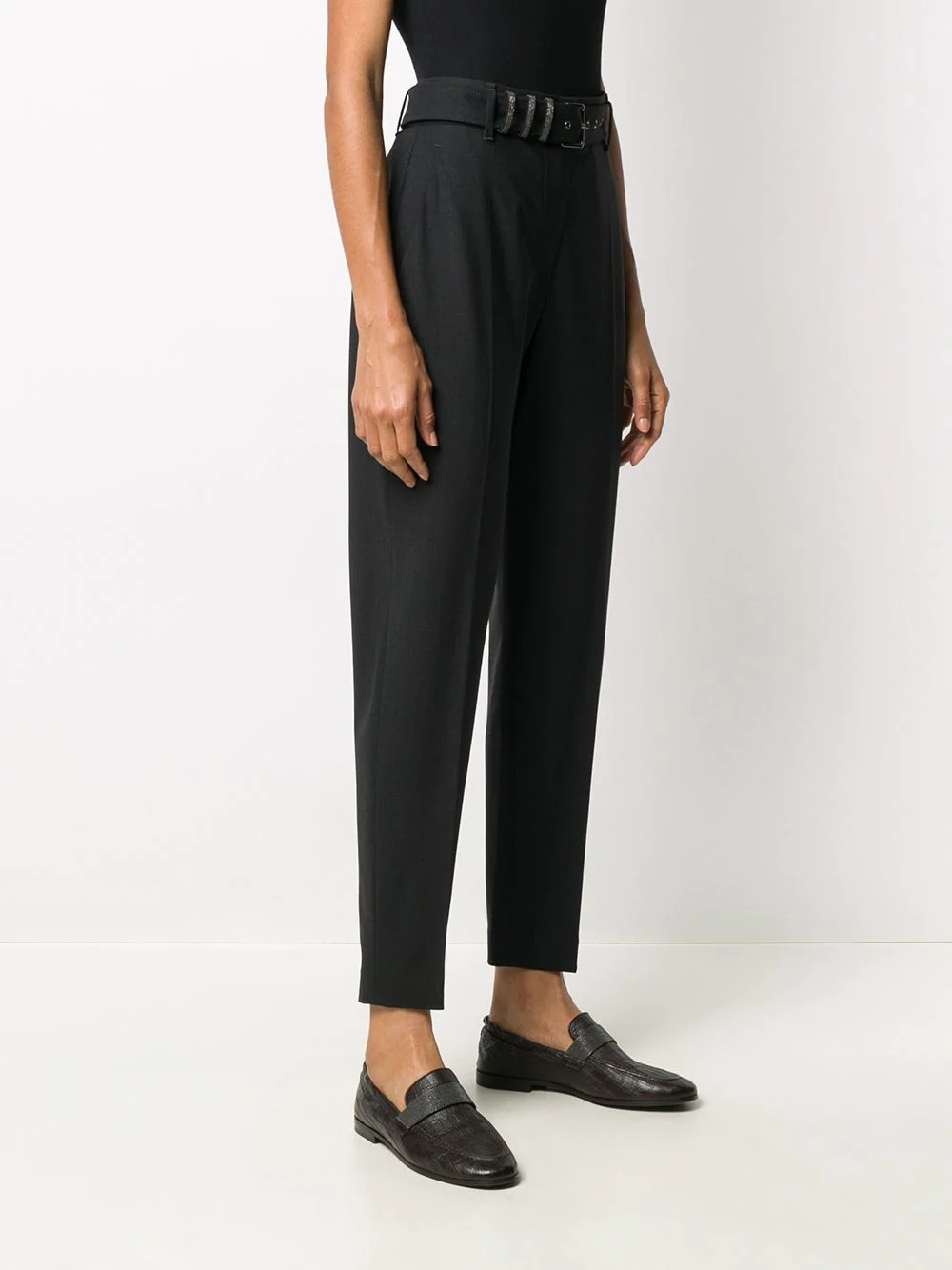 belted straight-leg trousers - 3