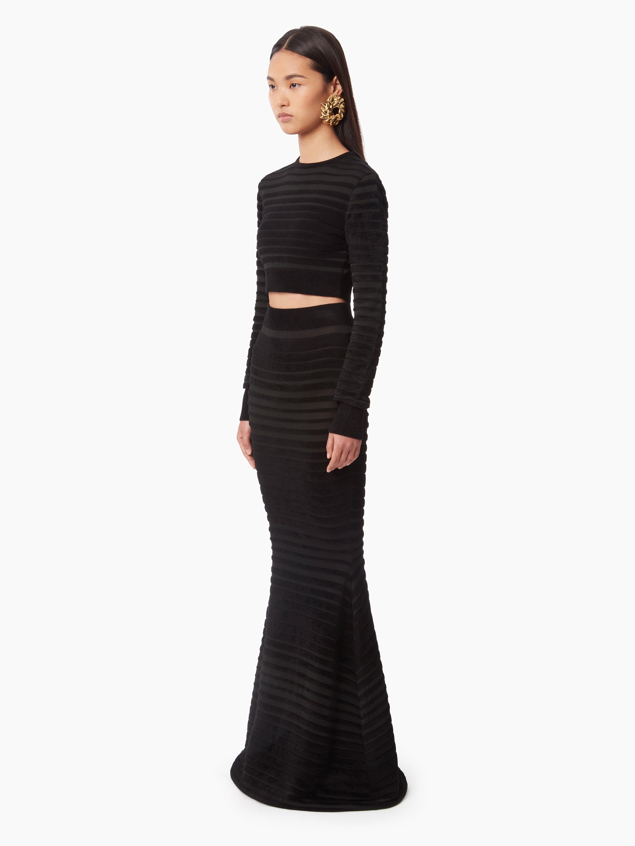 TONAL STRIPE MERMAID SKIRT - 2