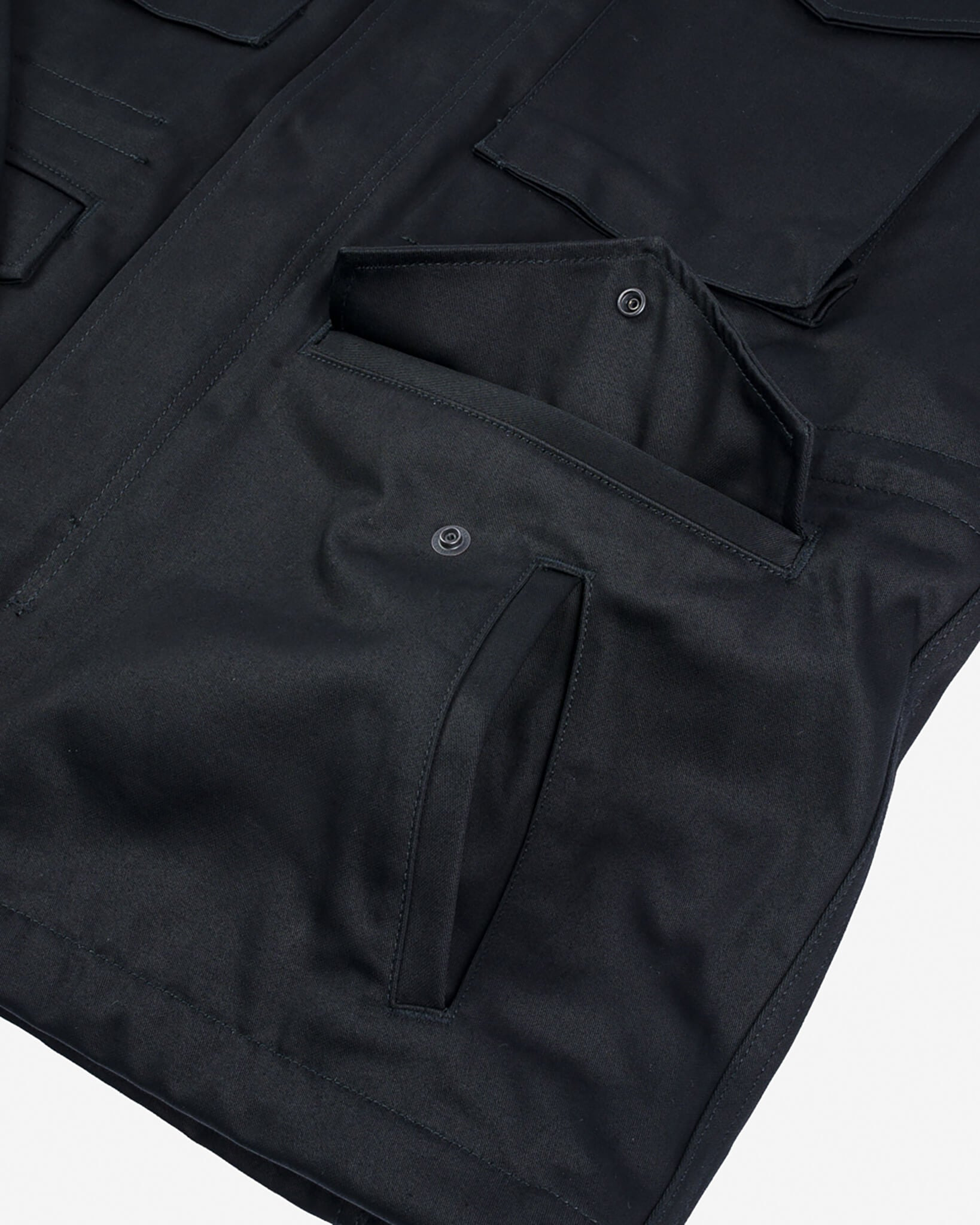 IHM-27-BLK Sateen M65 Field Jacket - Black - 14