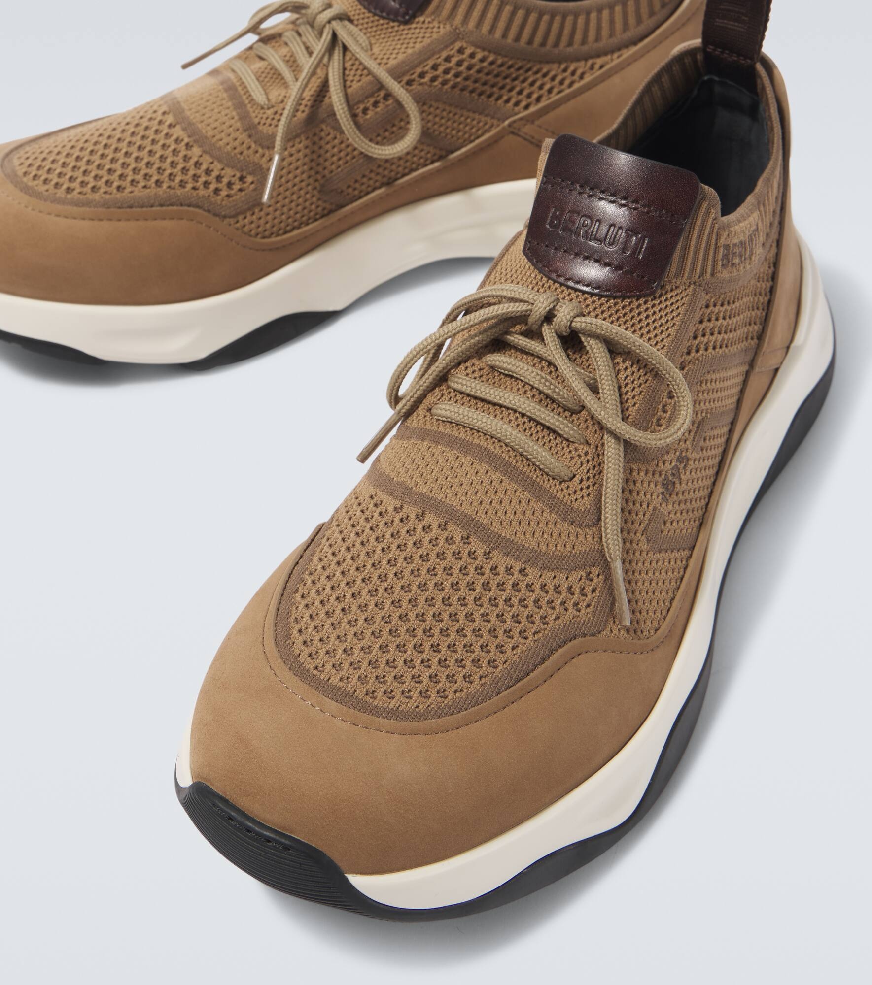 Shadow leather-trimmed sneakers - 3