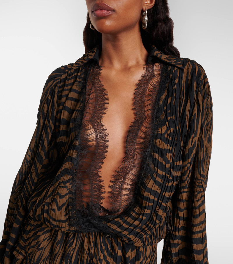 Zebra-print chiffon mini dress 4