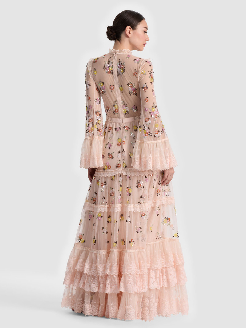 Alice + Olivia ALLEGRA EMBELLISHED LACE MAXI DRESS outlook
