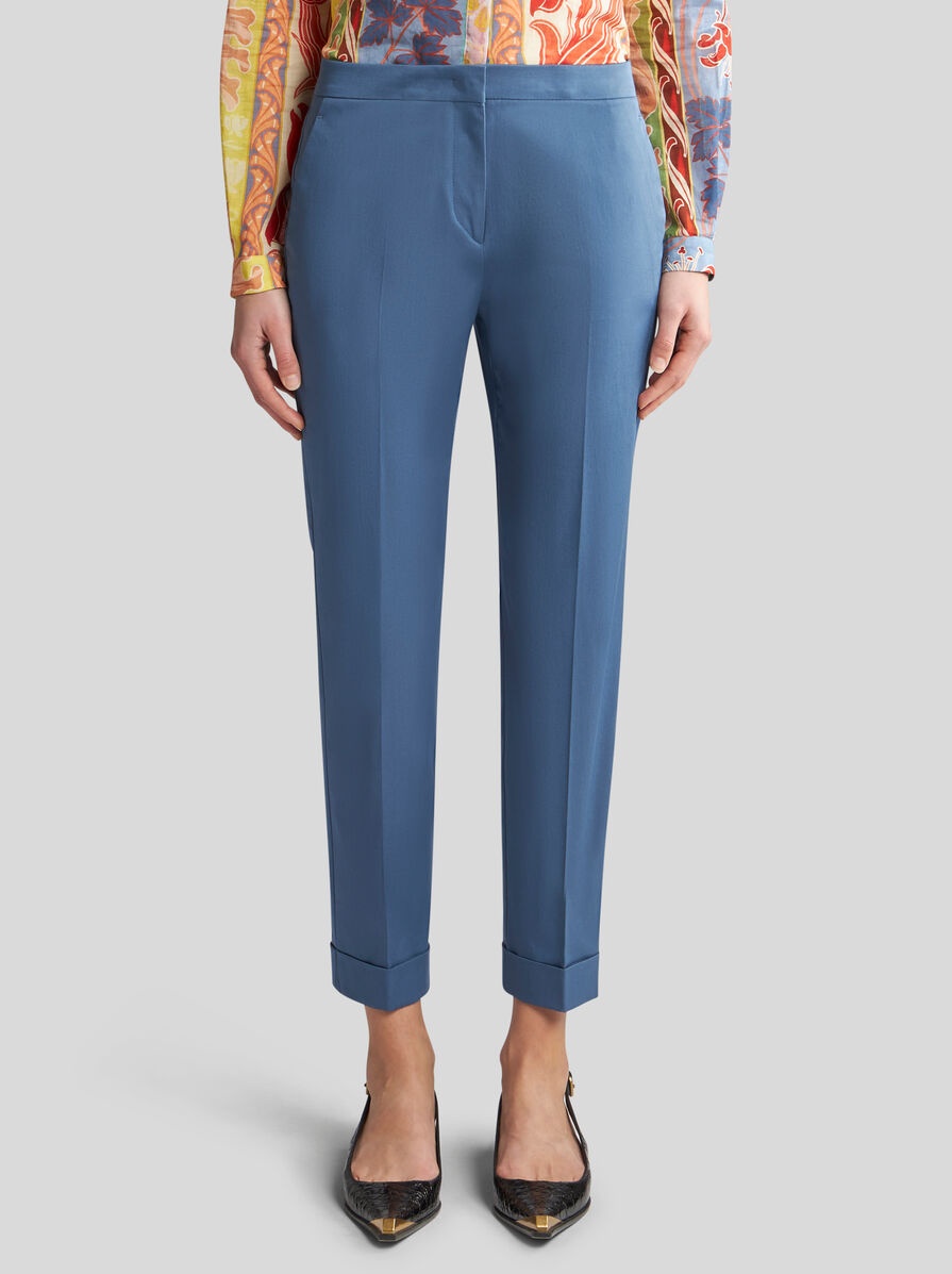 CROPPED STRETCH COTTON TROUSERS - 2