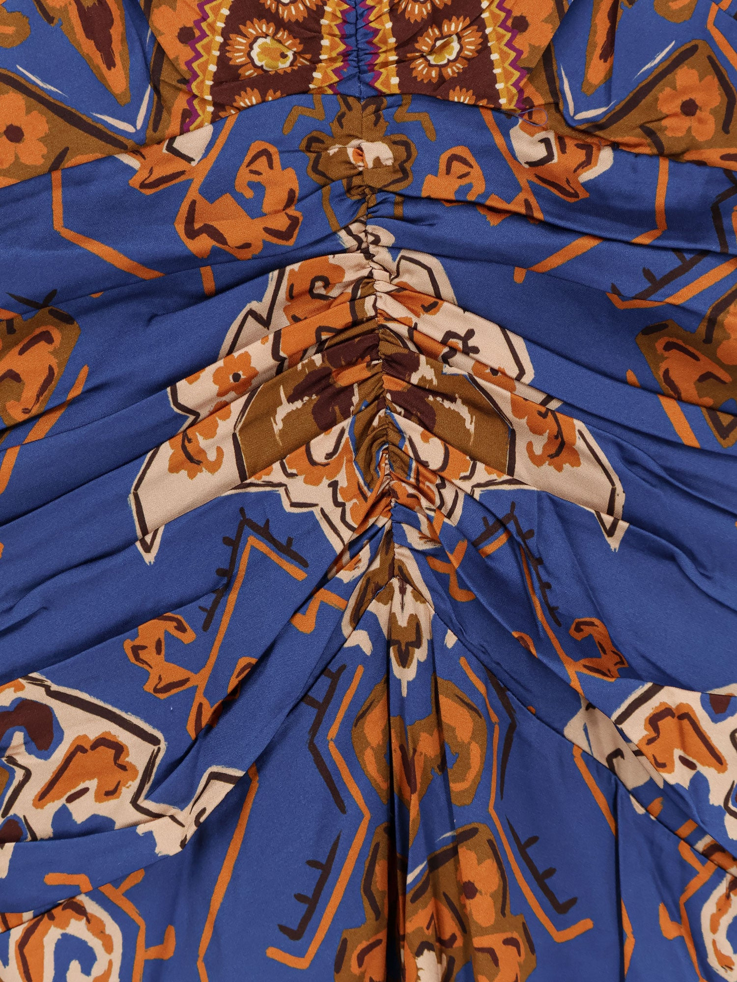 Ornament Floral Viscose Midi Dress - 5