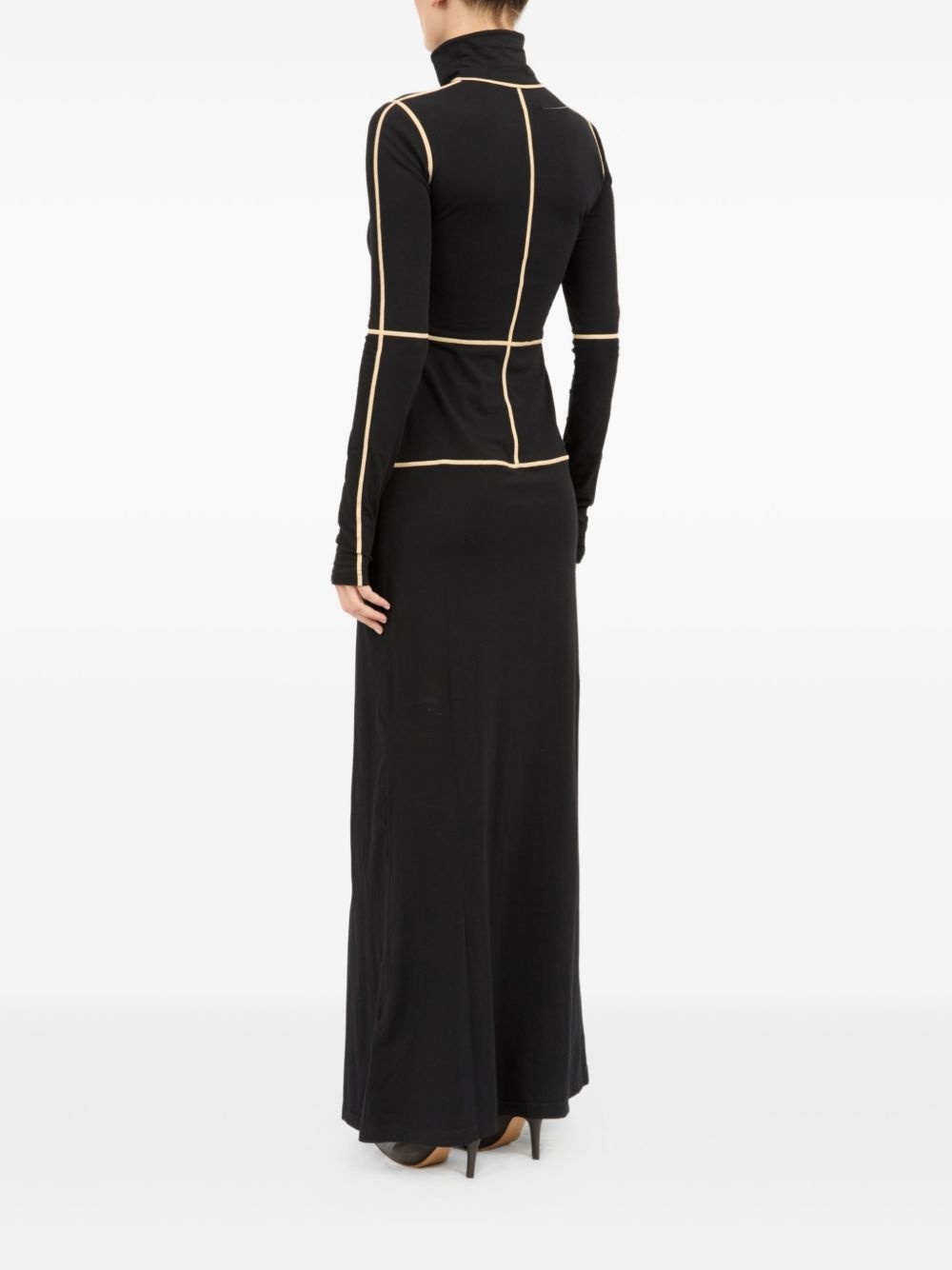 panelled turtleneck dress - 5