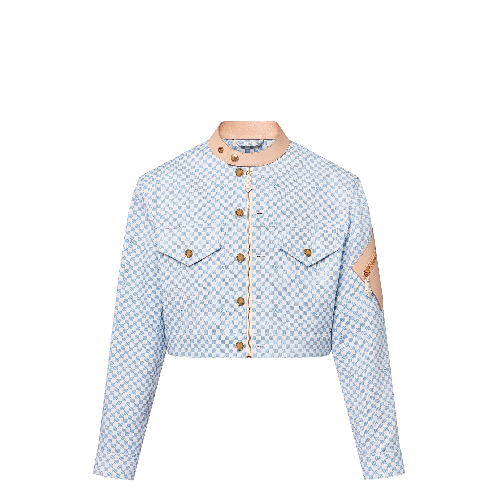 Double Fastening Damier Denim Jacket - 1