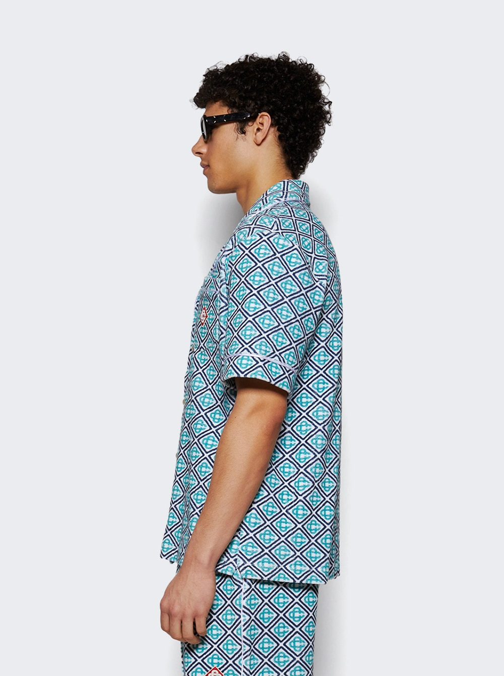 Monogram Towelling Shirt Blue - 3