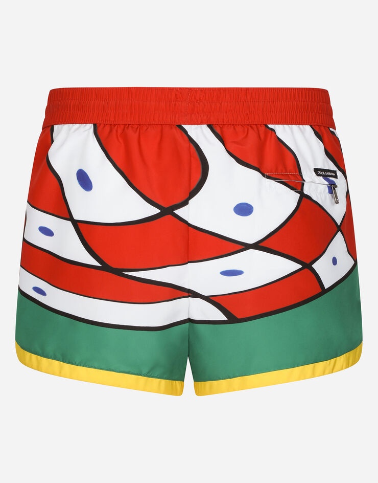 Carretto-print swim shorts - 2