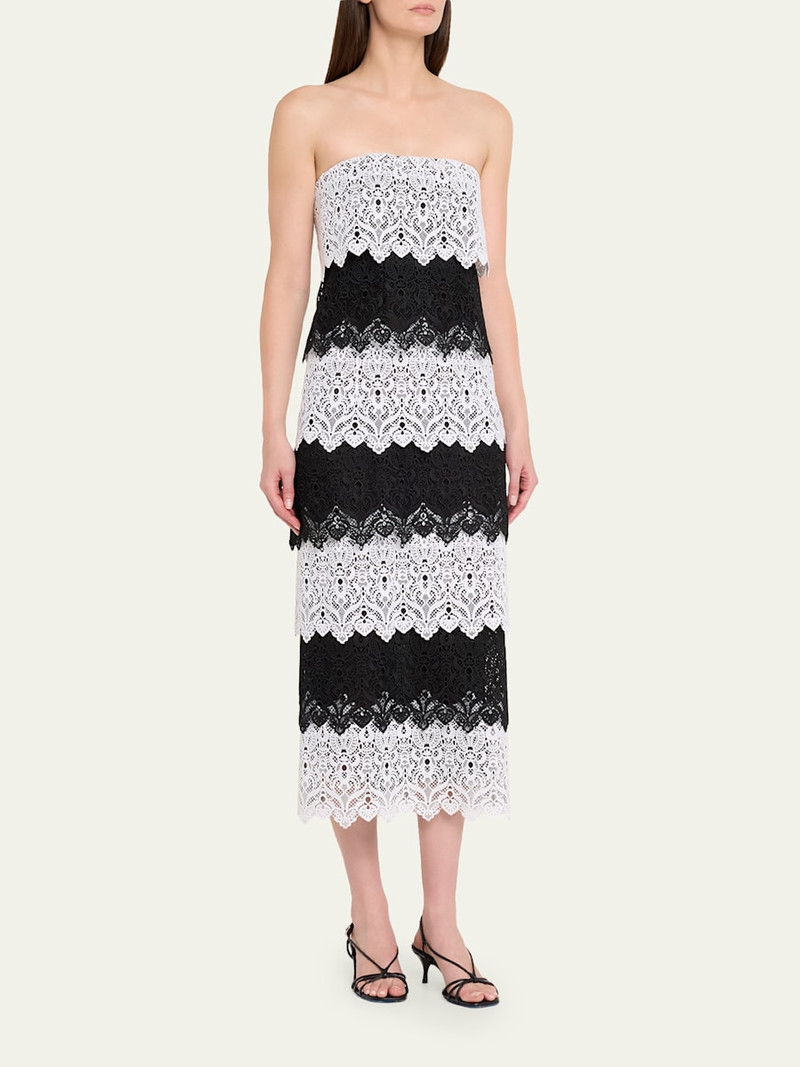 Lace-Trim Strapless Maxi Dress 4