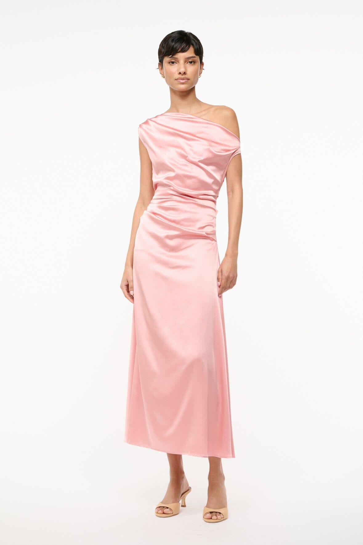 STAUD PHARE SILK DRESS ROSE - 2