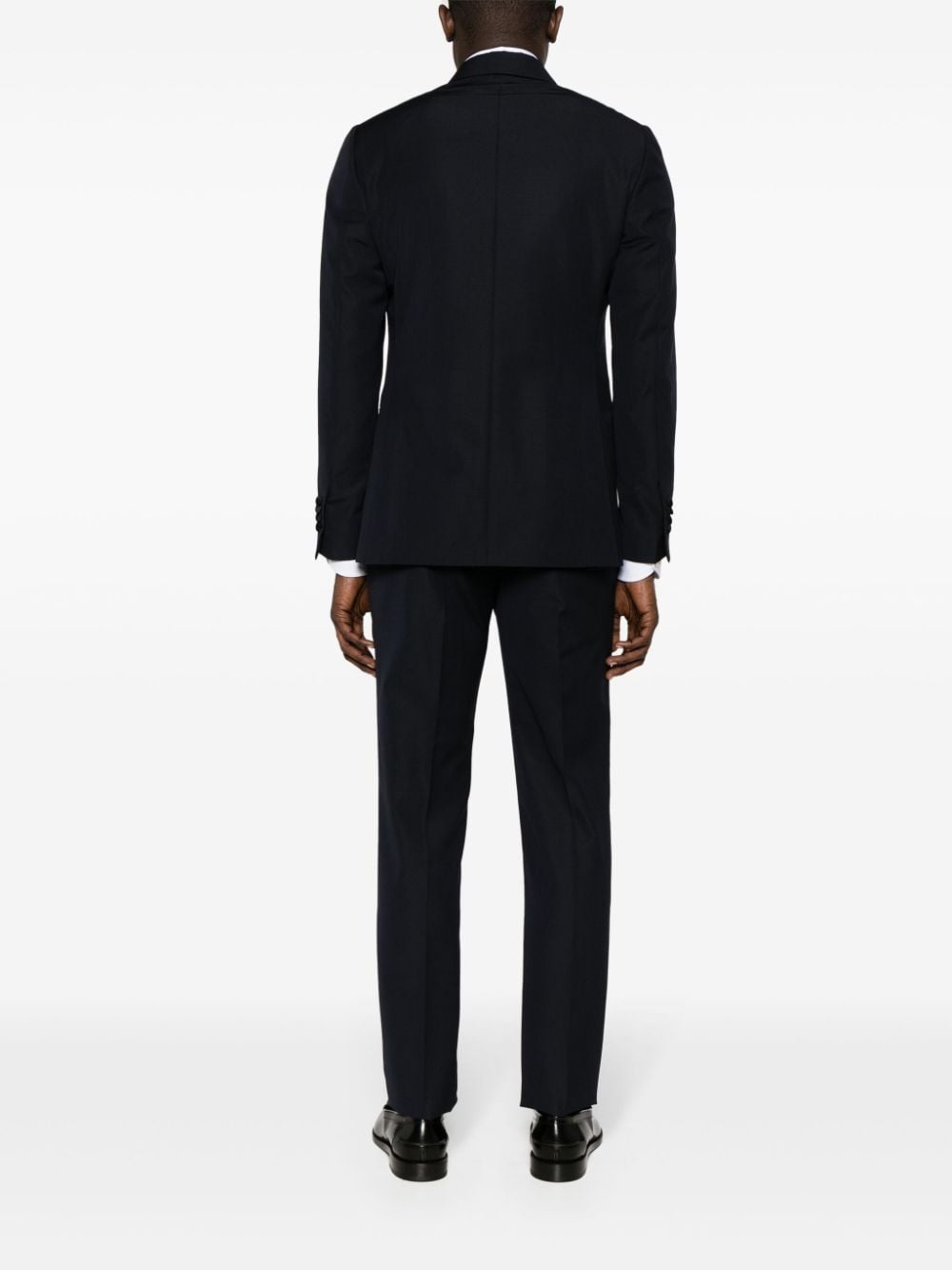 double-breasted wool-blend suit - 4