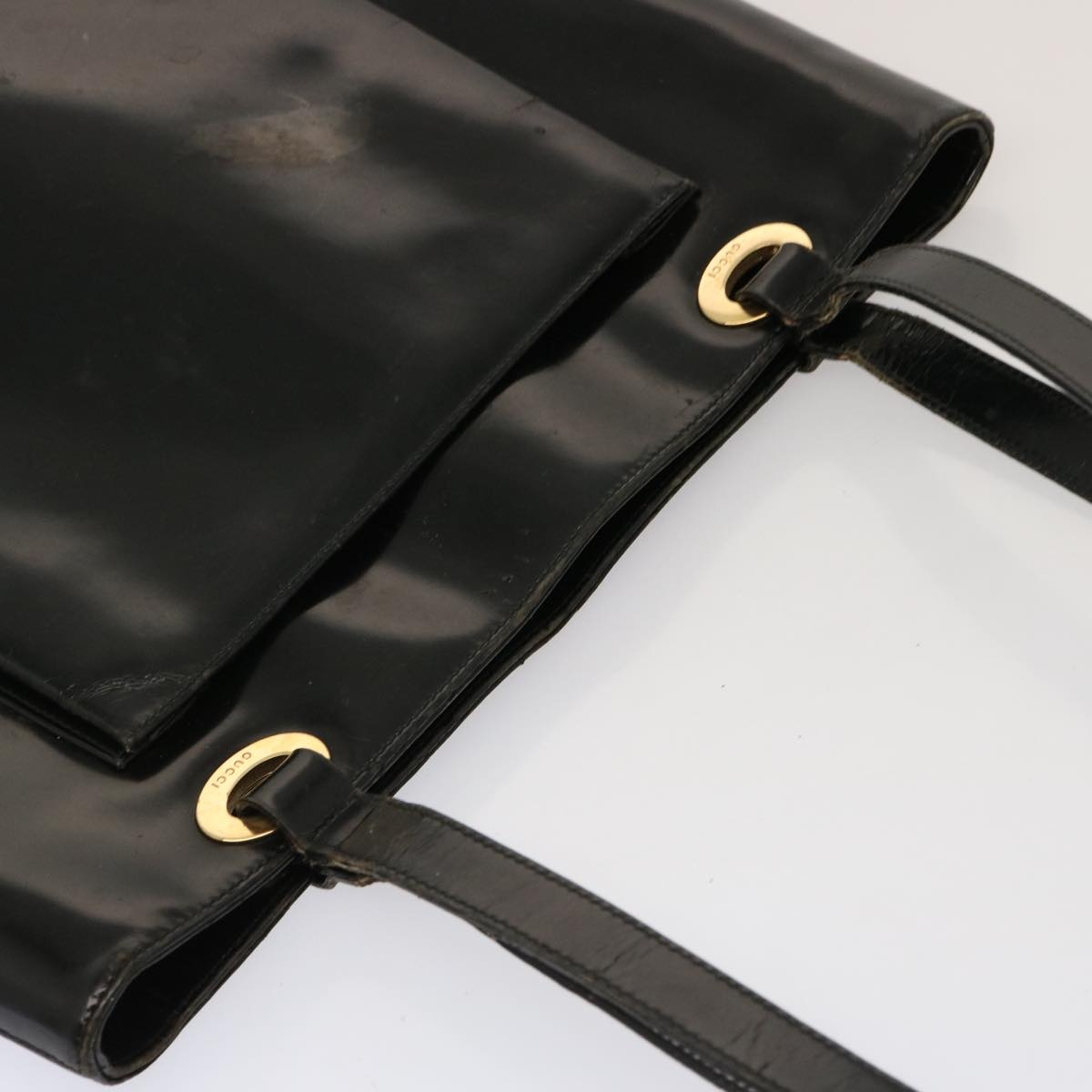 GUCCI Tote Bag Patent Leather Black - 6