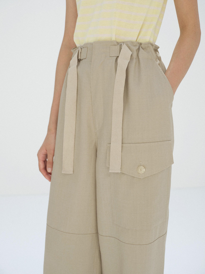 WOOL HERRINGBONE CARGO PANTS 4