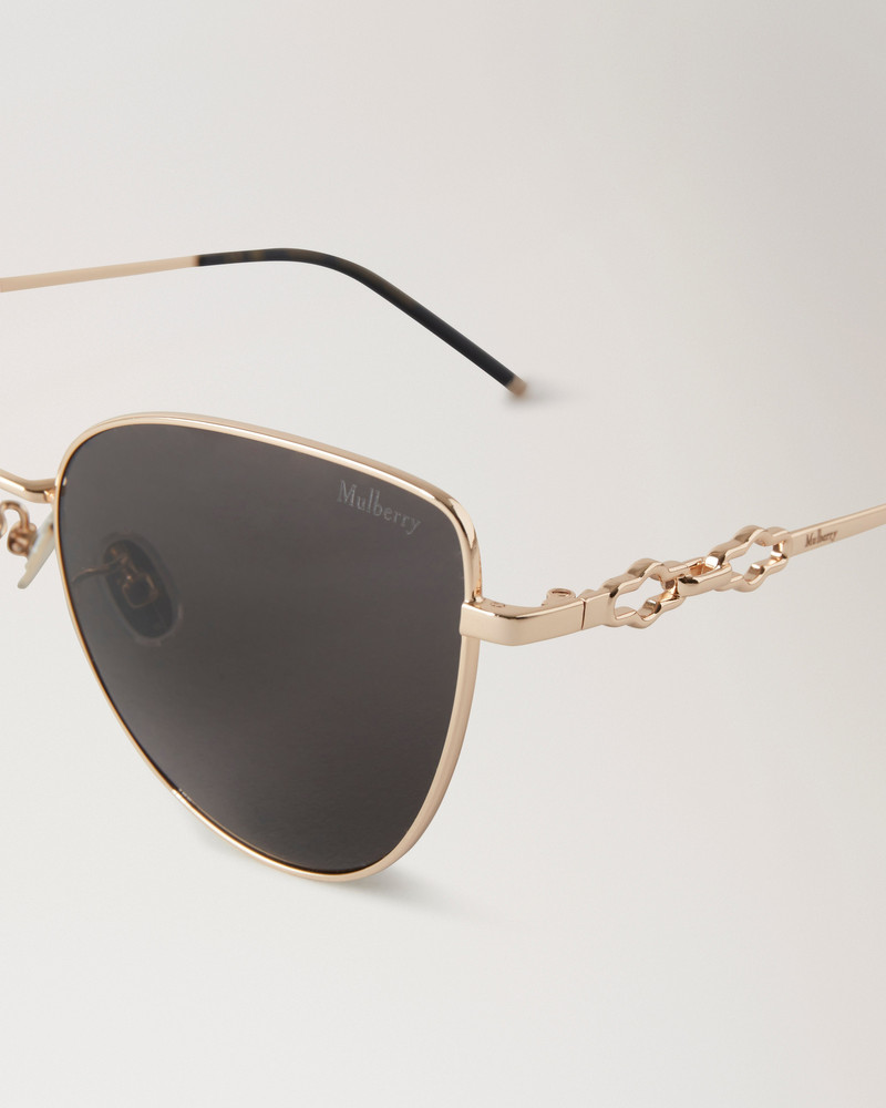 Maisie Sunglasses Gold & Dark Grey Metal 3