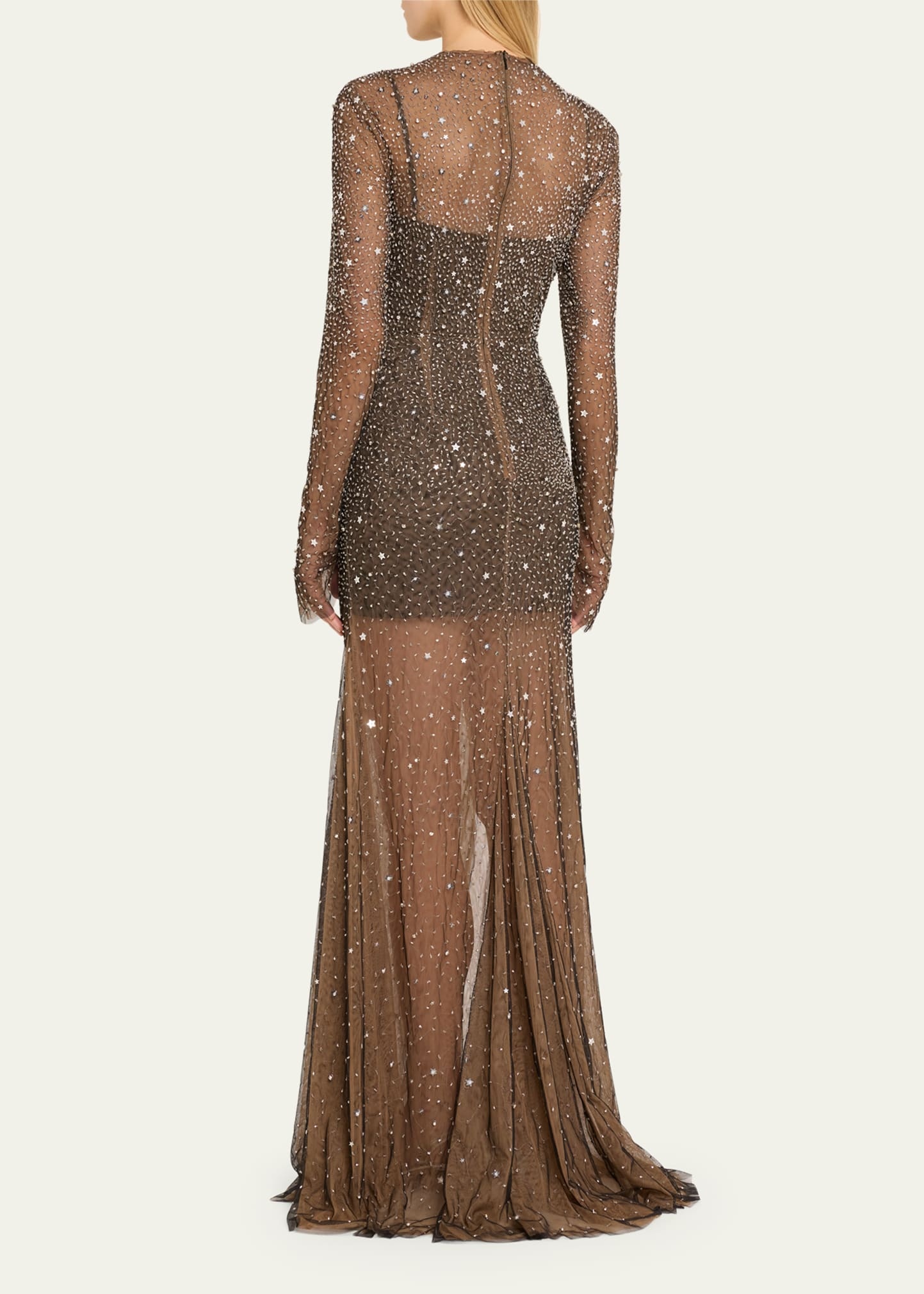 Charley Star Sequined Sheer Gown - 3