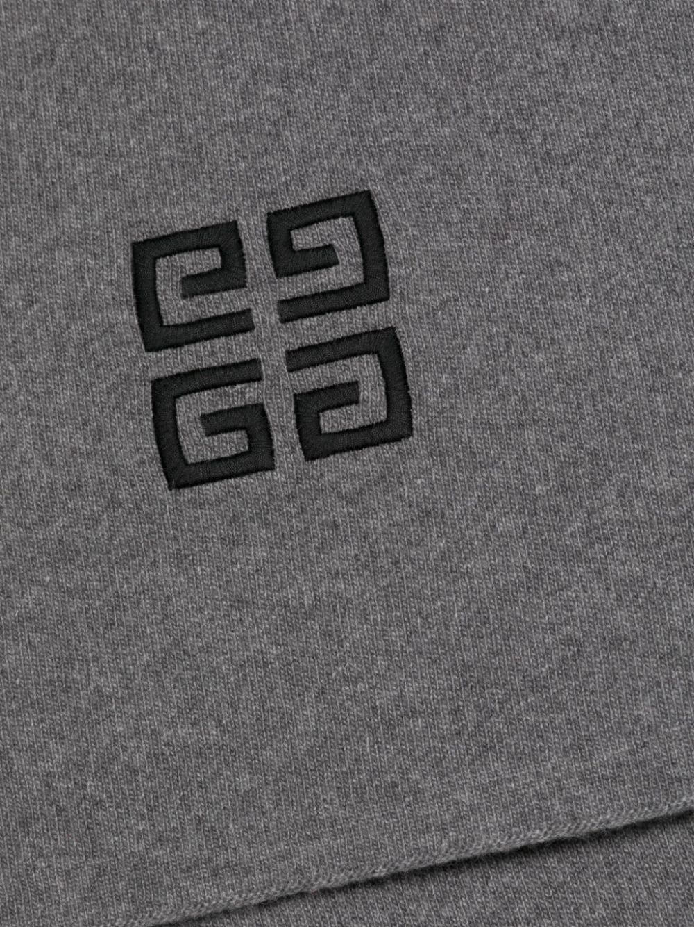 logo-embroidered knitted scarf - 3