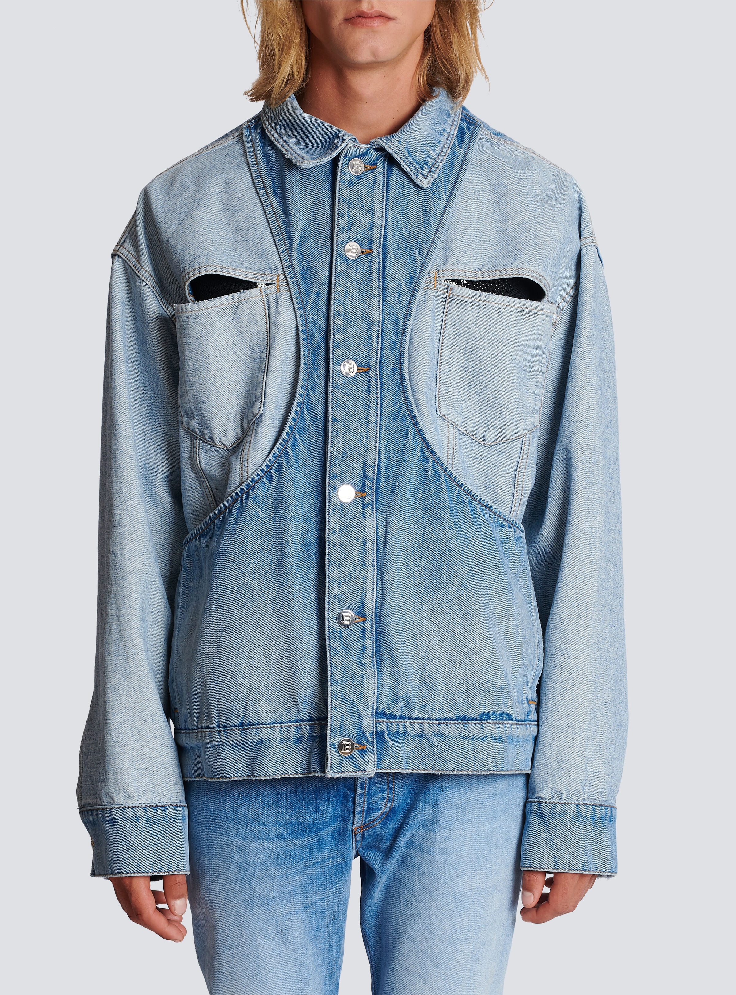 Reverse cut denim jacket - 5