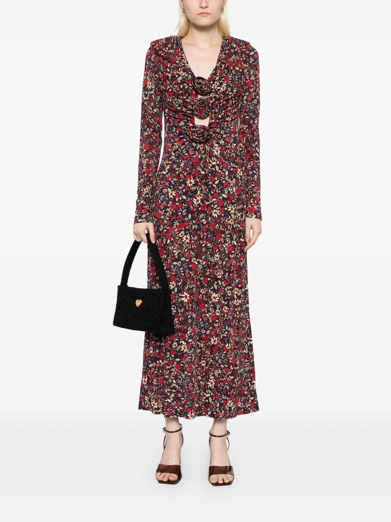 FARM RIO long sleeve knot midi dress outlook