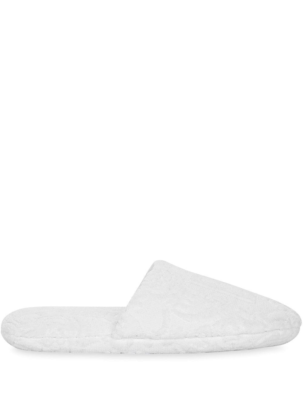 embossed-logo cotton slippers - 1