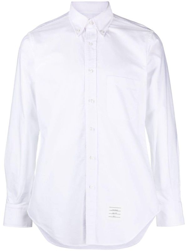 THOM BROWNE Men Classic Oxford Shirt With Grosgrain Placket - 5