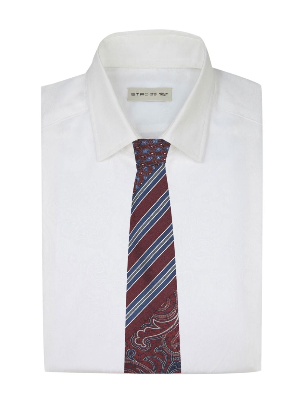 burgundy jacquard silk tie - 3