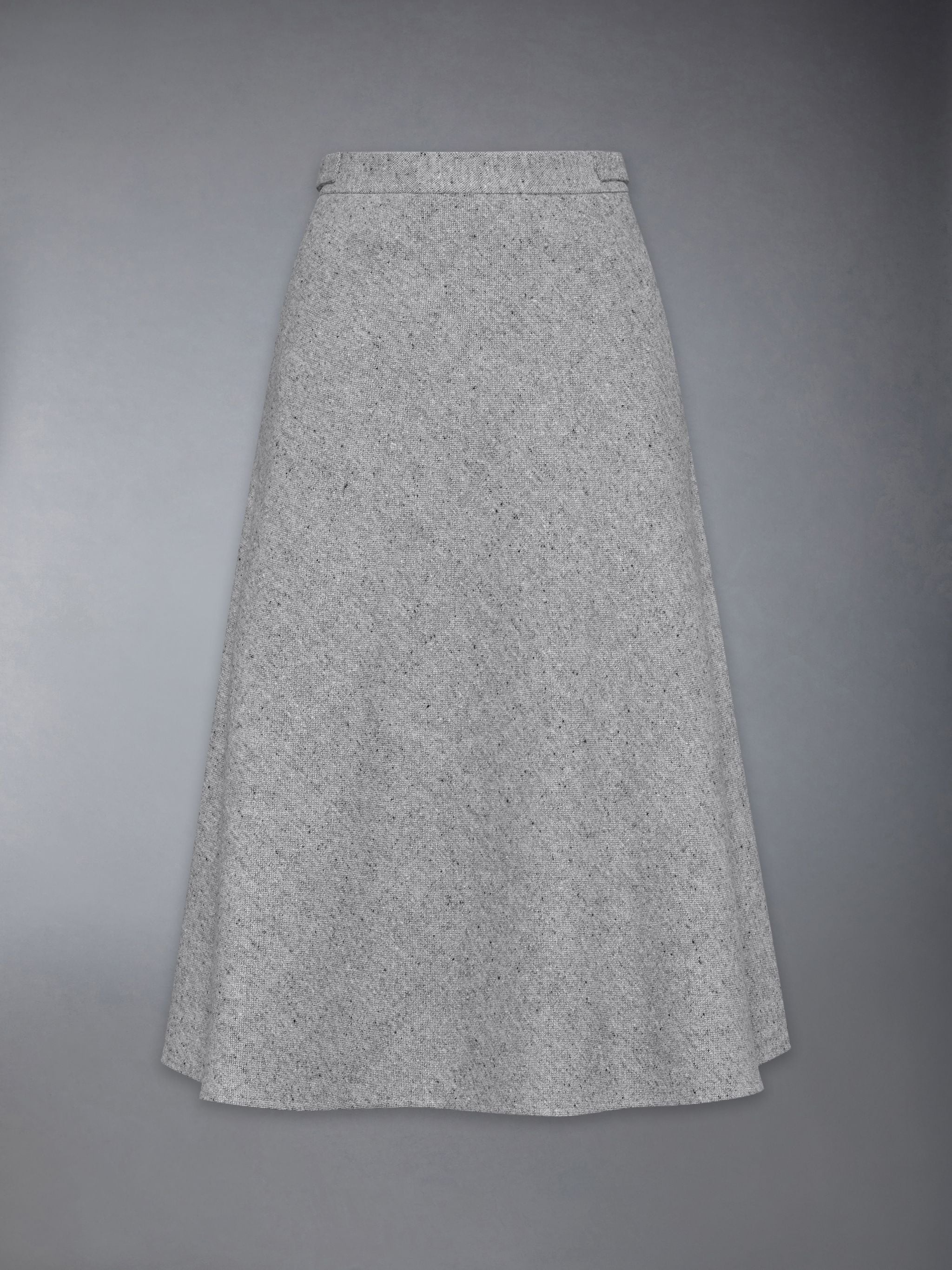 Light Weight Irish Donegal Tweed Midi A-line Side Tab Skirt - 7